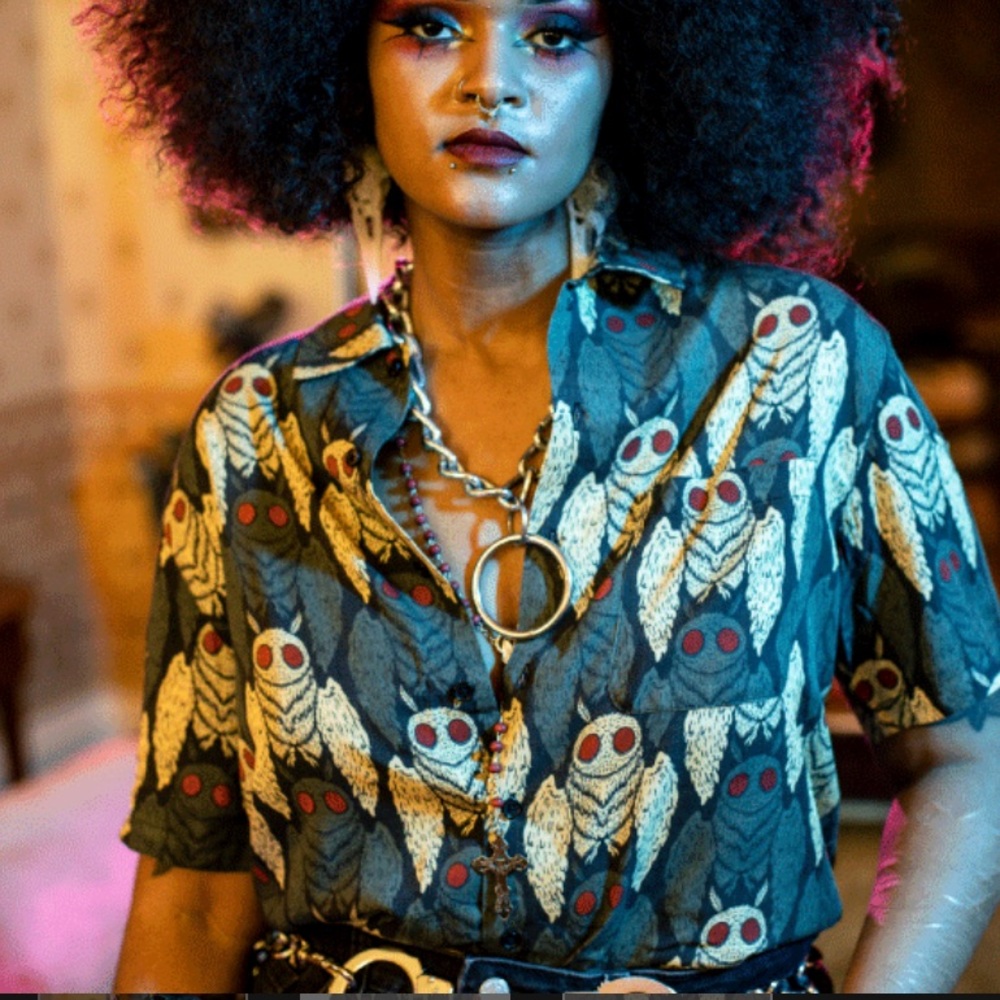 Wicked Clothes 🖤 Mothman button up shirt 🖤 XL